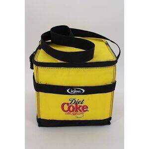 Vintage Diet Coke With Lemon Igloo Collapsable Yellow Lunch Box Cooler VTG